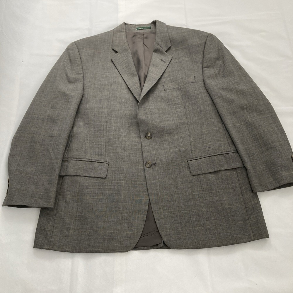 Lauren Ralph Lauren Blazer Sport Coat Mens 43L Wool Gray Glen Plaid Jacket